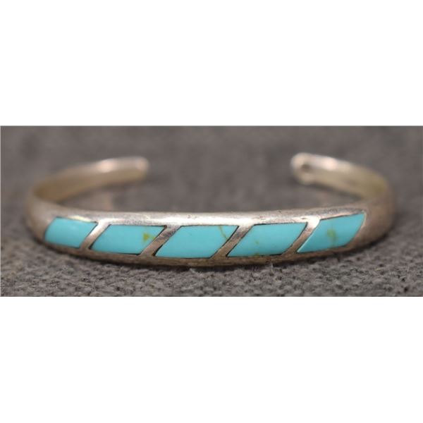 SILVER AND TURQUOISE BRACELET