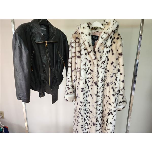Ladies L Faux Fur and Genuine Leather Coats