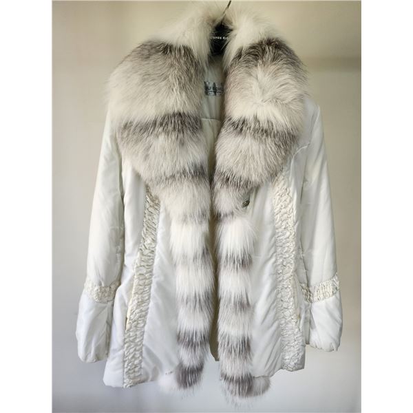 Ladies L Rolf Schulte with Real Fox Fur Trim, By Holt Renfrew