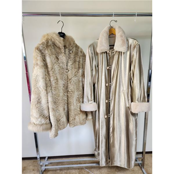 Ladies 1X Faux Fur and Reversable Jacket