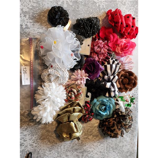 Hair Accessories and Flower Pins Lot