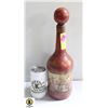 Image 1 : LARGE ITALIAN LEATHER WRAPPED DECANTER