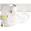 Image 1 : THREE VINTAGE LIDDED CRYSTAL DISHES