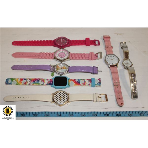7 LADIES ESTATE WATCHES TOGETHER-ESTATE