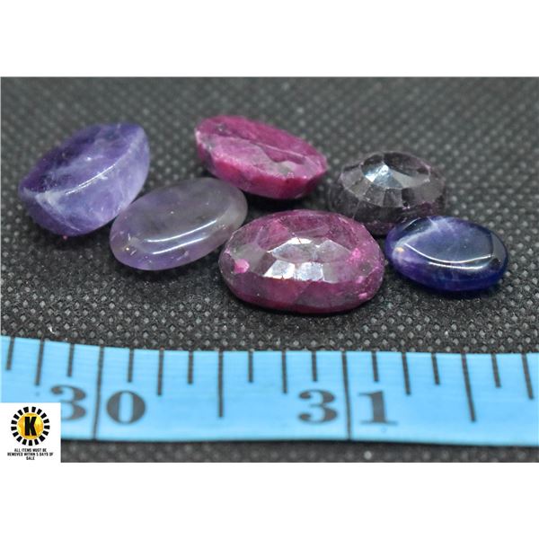 GENUINE RUBY, AMETHYST  GEMSTONE 72.40CT