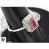 Image 1 : #139-PINK MYSTIC TOPAZ & CZ RING SIZ 7.25