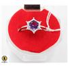 Image 1 : #112-PURPLE AMETHYST & CZ RING SIZE 6.5