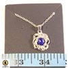 Image 1 : 50 CM CHAIN WITH 7 X 8 BLUE CZ WITH