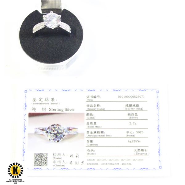 CERTIFIED STERLING SILVER WITH 2.75 CT CZ