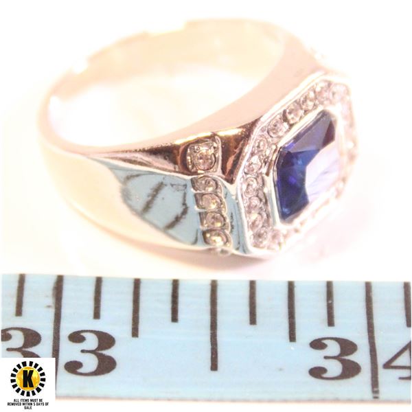 9 MM OCTAGON CUT BLUE COLORED CZ WITH