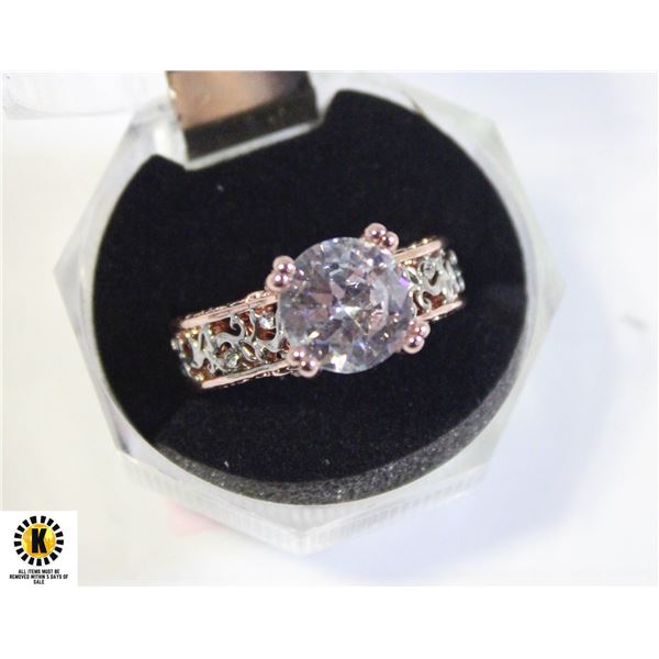 2 TONED 4.0 CT CZ W/CLEAR ACCENTS SIZE 8.5