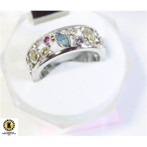 MULTICOLORED AND SHAPED CZ'S SIZE 9