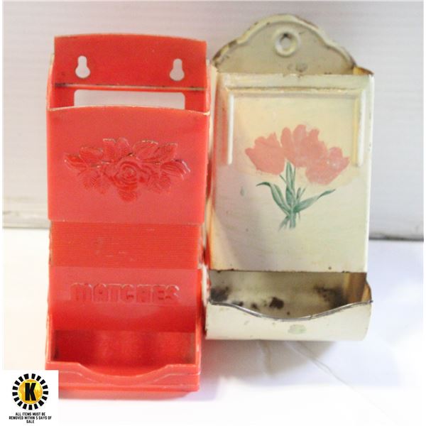2 VINTAGE MATCH HOLDERS