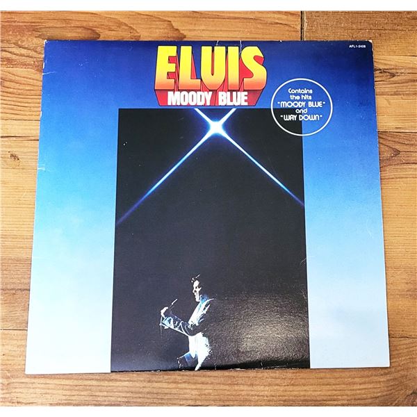 VINTAGE ELVIS VINYL LP,  MOODY BLUE  .