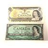 Image 1 : LOT OF 2 CANADIAN $1.00 BANKNOTES, 1974 &