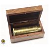 BRASS TELESCOPE IN WOODEN BOX