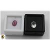 Image 1 : #209-UNHEATED WHITE TOPAZ 3.20CT & RUBY 2.40CT