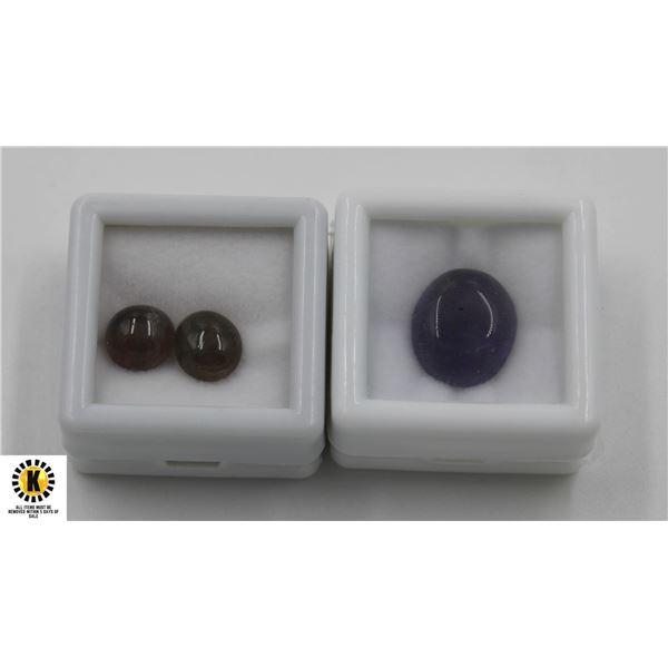 #249- UNTREATD CAT EYE 5.55 CT & AMETHYST 6.60CT