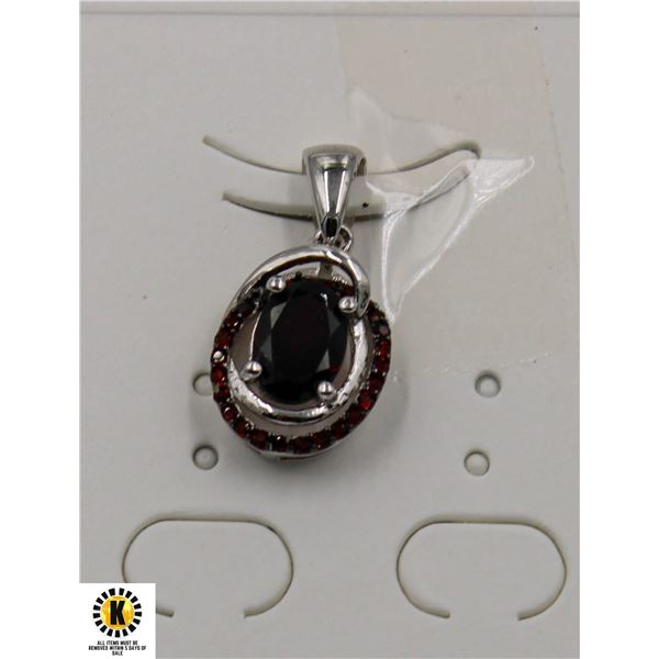 #105-DARK RED GARNET PENDANT