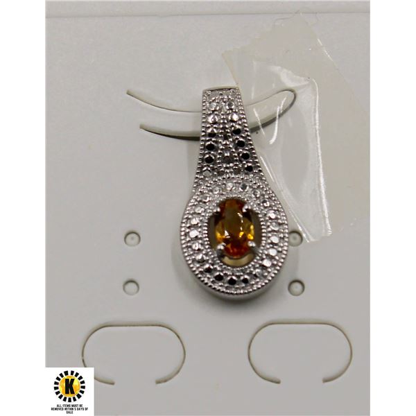 #27-YELLOW CITRINE & CZ PENDANT