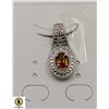 Image 1 : #27-YELLOW CITRINE & CZ PENDANT