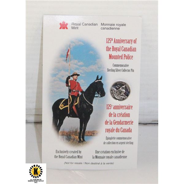 125TH ANNIVERSARY RCMP SILVER PIN