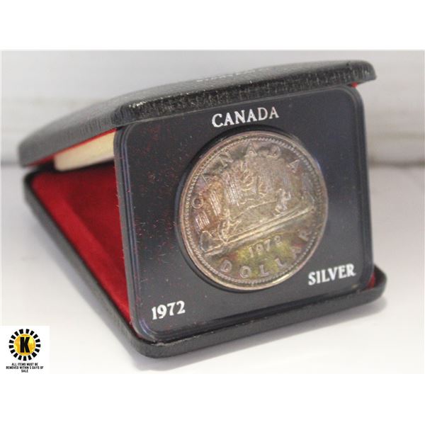 1972 CANADA SILVER DOLLAR WITH TONING