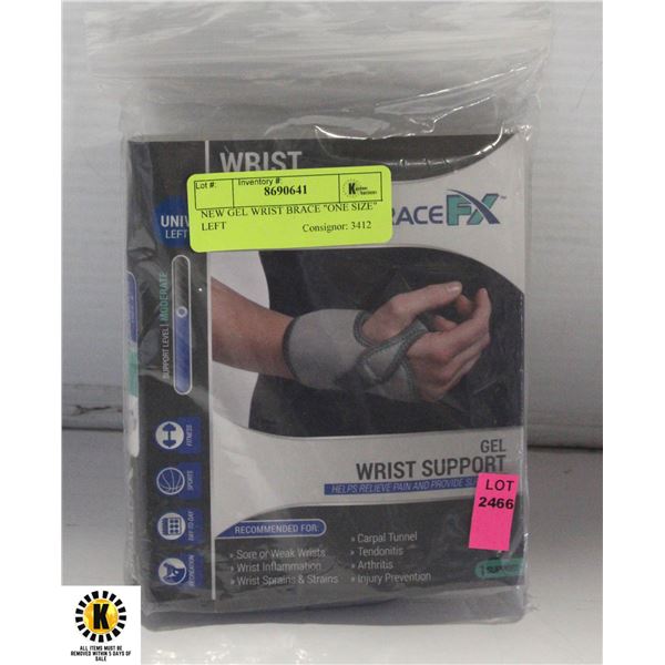 NEW GEL WRIST BRACE  ONE SIZE   LEFT