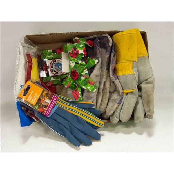 FLAT OF GLOVES NEW AND USED