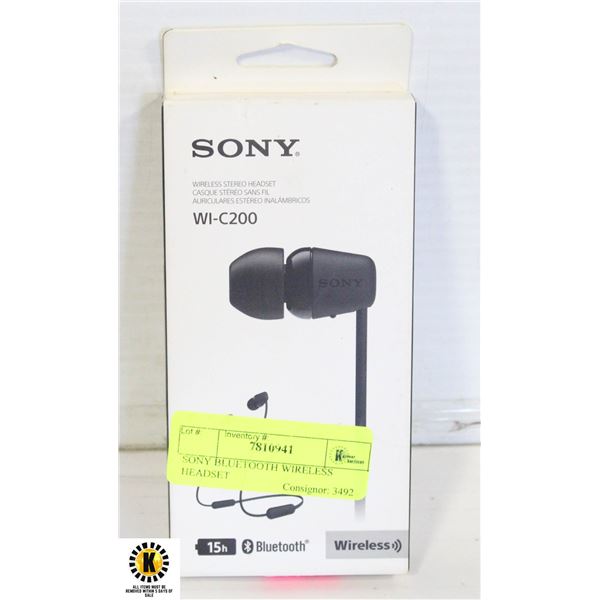 SONY BLUETOOTH WIRELESS HEADSET