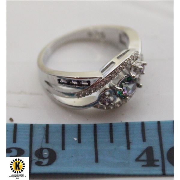 925 SILVER STAMPED GEMSTONE TYPE RING
