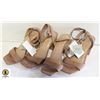 Image 1 : 2 PAIRS SIZE 7 « WOMENS BEIGE ANKLE STRAP HEELS