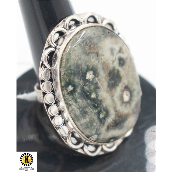 #267-NATURAL OCEAN JASPER RING SIZE 8.25