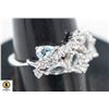 Image 1 : #141-WHITE TOPAZ & CZ RING SIZE 6.75