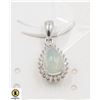 Image 1 : #94-UNHEATED EITHOPIA OPAL & CZ PENDANT