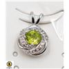 Image 1 : #12-GREEN PERIDOIT & CZ PENDANT