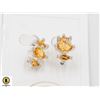 Image 1 : #114-YELLOW CITRINE & CZ EARRINGS