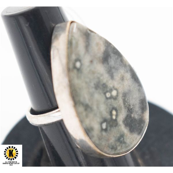 #265-NATURAL OCEAN JASPER RING SIZE 7