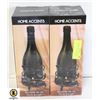Image 1 : 2 HOME ACCENTS PATIO WINE BOTTLE TEA-LIGHT HOLDER