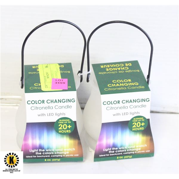 2 COLOR CHANGING LED CITRONELLA CANDLES