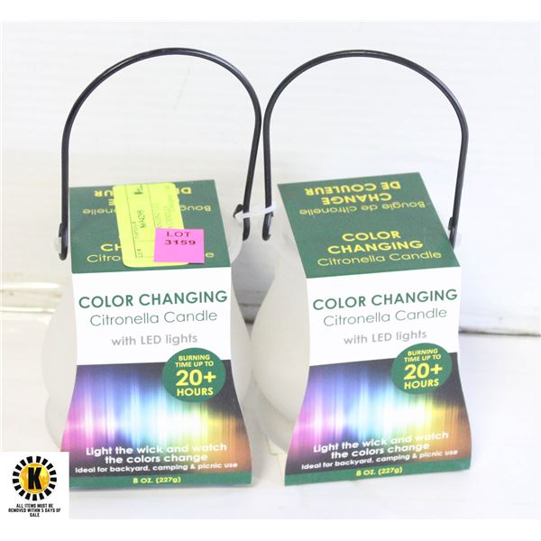 2 COLOR CHANGING LED CITRONELLA CANDLES