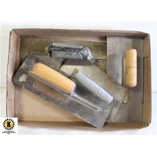 FLAT OF ASSORTED STAINLESS STEEL FINISHING TROWEL