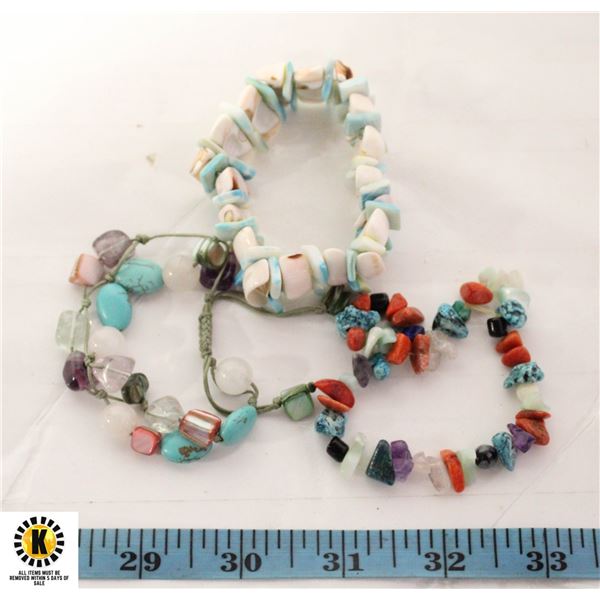 BRACELETS WITH TURQUOISE AND SHELLS