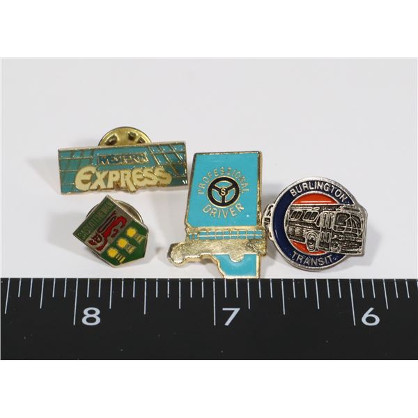 VINTAGE LAPEL PINS. PROFESSIONAL DRIVER,