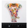 Image 1 : NEW FLOWER DESIGN ARTISTIC ELEPHANT BROOCH