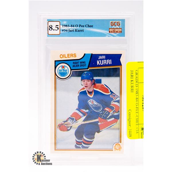 GRADED 1983-84 O-PEE-CHEE #34 JARI KURRI