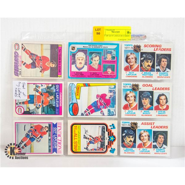 SHEET OF GUY LAFLEUR CARDS