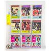 Image 1 : SHEET OF NINE 1974-75 TOPPS CARDS