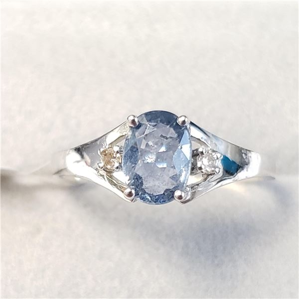 BZ1666-57 10K SAPPHIRE/DIAMOND RING