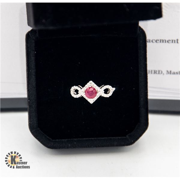 STAMPED 925 WITH 0.70 CT NATURAL RUBY WITH